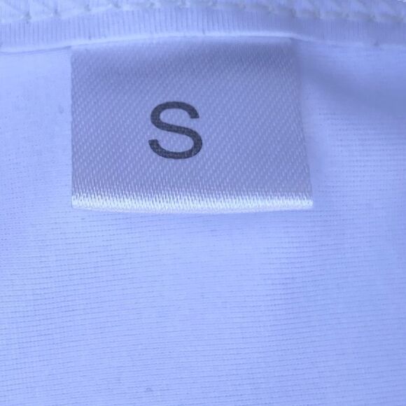 White Bikini Swim Top with a Floral Applique Small Excellent Pre-owned Condition - Picture 3 of 3